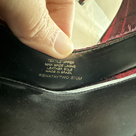 Gianni Bini Women's Flannel Plaid Ankle Strap Pumps, Size 8.5m, Metal Points - Picture 6 of 6